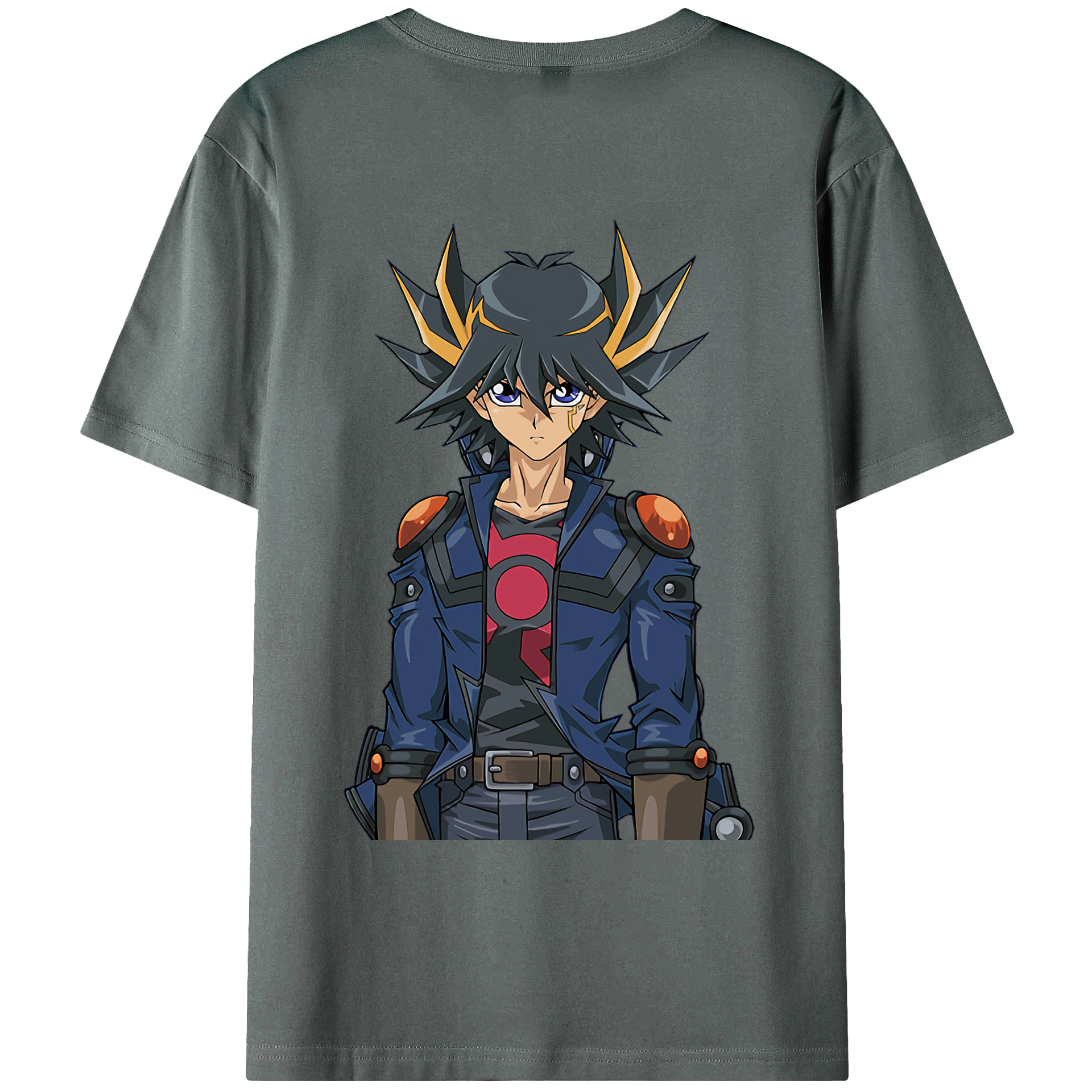 （画像用） 遊☆戯☆王 Yu-Gi-Oh! 綿100％ メンズ半袖Tシャツ（バックプリント） 通気性